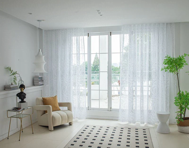 Doli FabricWind Screen with Silver Foil Peony