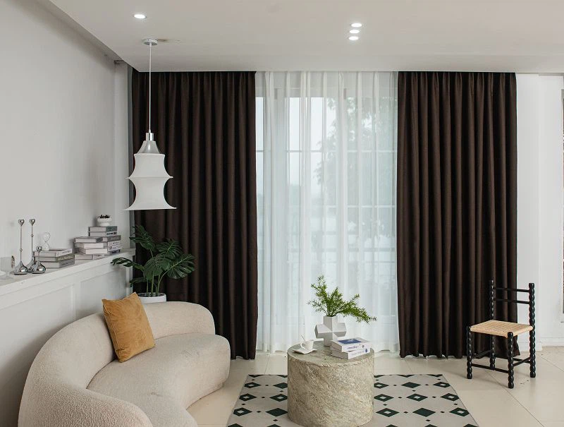 プレーンキビリネンカーテン生地